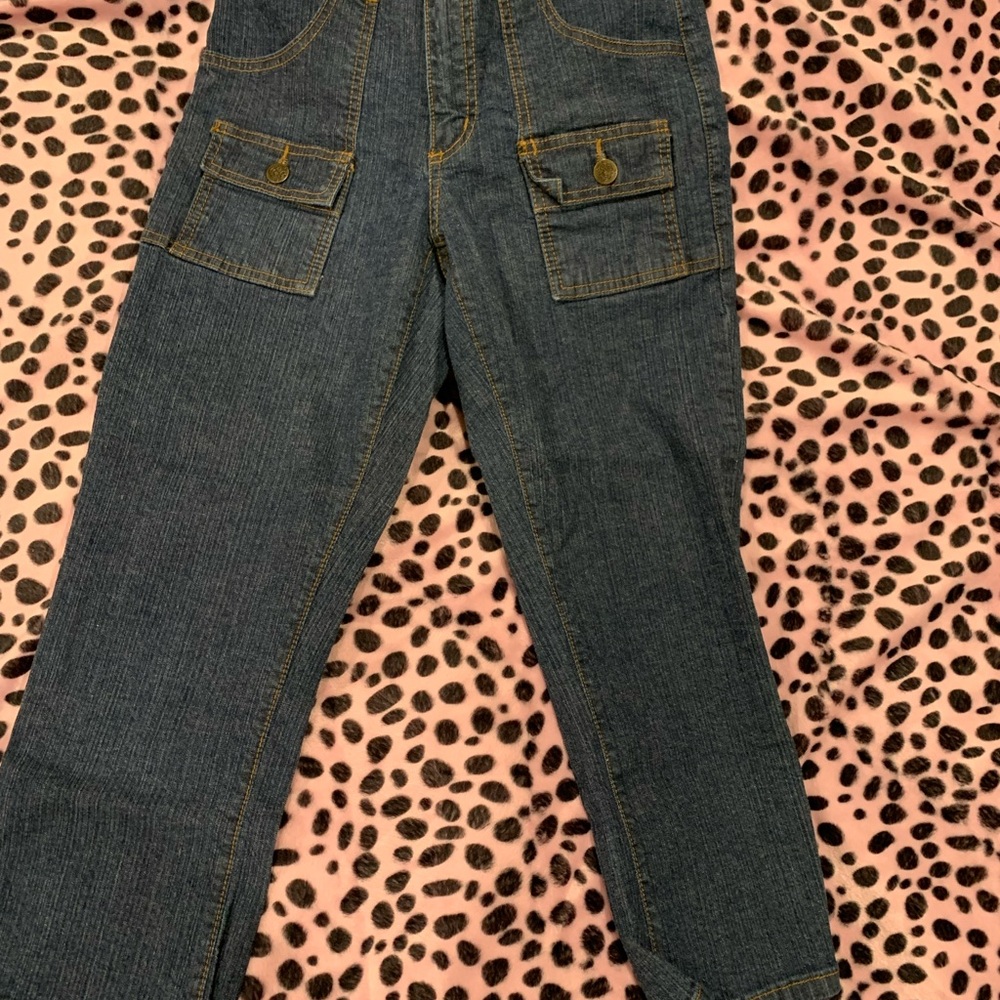 Y2K High Rise Cargo Capri Pants
